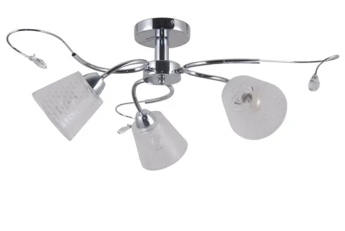 Люстра потолочная 76057/3C CHROME Natali Kovaltseva белая на 3 лампы, основание хром в стиле классический фото 2